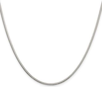 Diamond2Deal Sterling Silver 2mm Diamond-cut Snake Chain Necklace