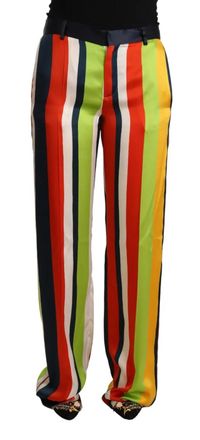 Dsquared2 Dsquared&sup2; Striped Mid Waist Straight Womens Pants (Pre-Owned)