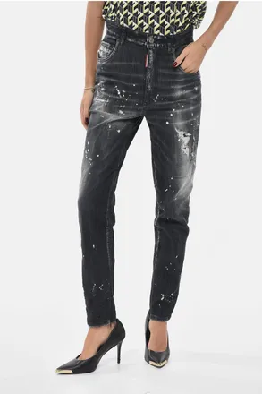 Dsquared2 High-Waist Jeans TWIGGY With Distressed Effect 14 cm Dsquared2