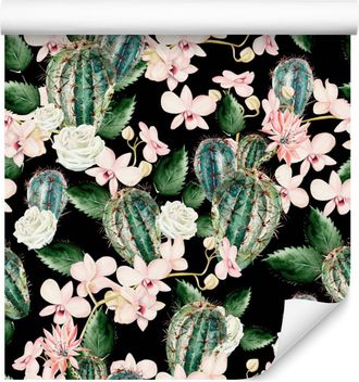 OEM Carta Da Parati Con Orchidee E Fiori Naturali Per Soggiorno E Camera Da Letto, 50x1000 Cm