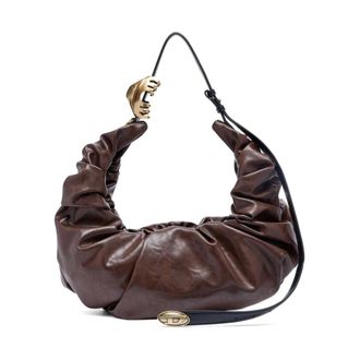 Diesel Shoulder Bags, female, Brown, Size: ONE SIZE Oval D Shoulder Bag