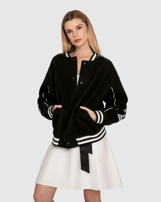 Belle & Bloom Hold Me Close Letterman Bomber