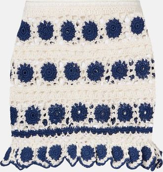 Anna Kosturova Minigonna Bouquette in crochet di cotone