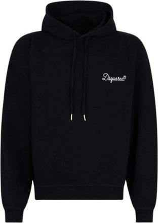 Dsquared2 D2 Signature Hoodie - Heren - Hoodies - Zwart - XL - Katoen - Hoodies & sweatvesten