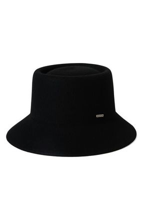 Brixton Elle Wool Felt Bucket Hat in Black at Nordstrom, Size Medium