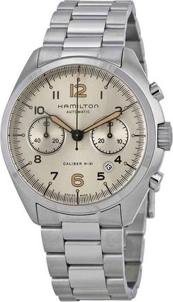 Hamilton Khaki Pilot Pioneer Chronograph Automatic Ivory Dial Mens Watch H76416155