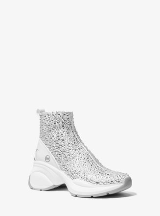 Michael Kors Zuma Embellished Stretch Knit Sock Sneaker