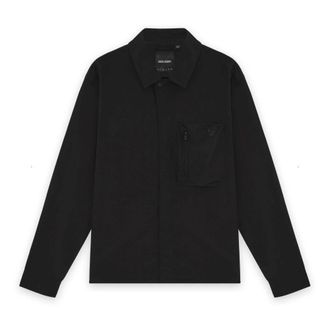 Lyle & Scott Lichtgewicht Ripstop Overshirt - Heren - Jassen - Zwart - Maat: L Katoen