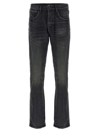 Purple Cotton Straight-Leg Mens Jeans
