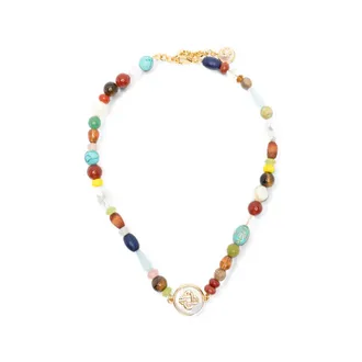 Casablanca Logo-pendant Beaded Necklace