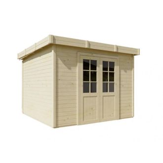 Foresta Caseta De Jard&iacute;n De Madera 280x280 Cm - Espesor De Pared 28 Mm - Techo Plano De Acero Galvanizado - Ventanas De Cristal - Slx3030 Foresta