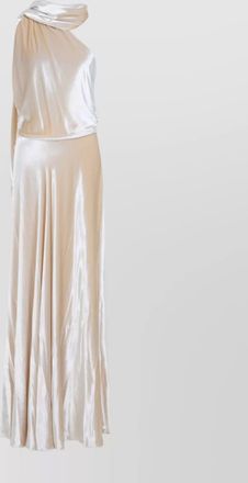 Alberta Ferretti velvet long dress draped detail