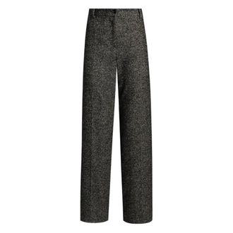 Dolce & Gabbana Stretch Wool Chevron Broeken - Dames - Wijde Broeken - Veelkleurig - M - Wol - Broeken