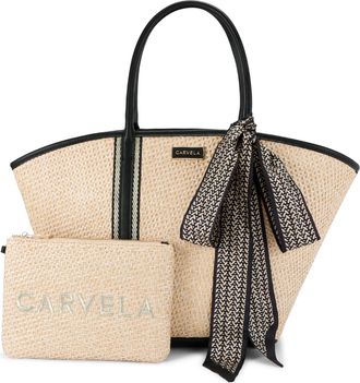 Carvela Womens Sorrento Straw Basket Bag - Black Fabric - One Size