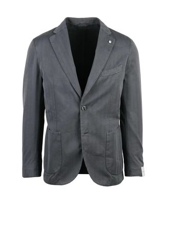 L.B.M. 1911 Grey Cotton Polyamide Elastane Fitted Jacket