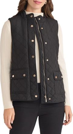 Jones New York Quilted Vest in Jones Black at Nordstrom, Size X-Small P