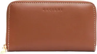 Orciani Brown Zip-Around Wallet