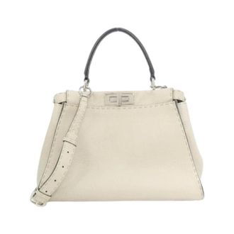 Fendi Pre-owned Selleria Handtas - Dames - Pre-owned - Beige - Maat: ONE Size Leer