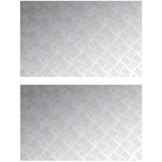 vidaXL Dischi Quadrati 2 pcs Argento 80 x 50 cm Alluminio - Vidaxl