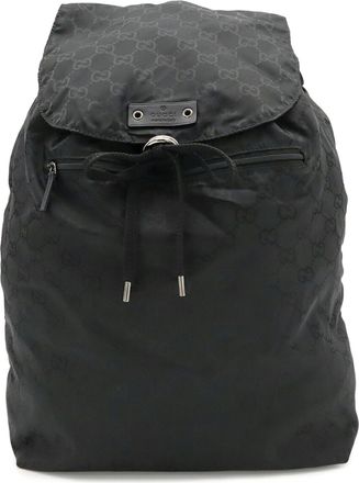 Gucci Black Nylon Leather Backpack (Pre-Owned)