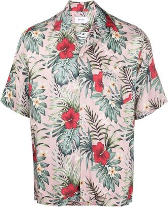 Rhude all-over floral-print bowling shirt - men - Viscose - S - Pink