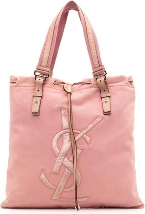 Saint Laurent Pre-owned Tote Bags, female, Pink, Size: ONE SIZE Pre-owned Canvas Tote Bag