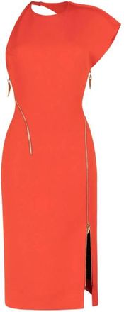 Roberto Cavalli Asymmetrical Zip Midi Dress, Brand Size 42 ( US Size 8 )