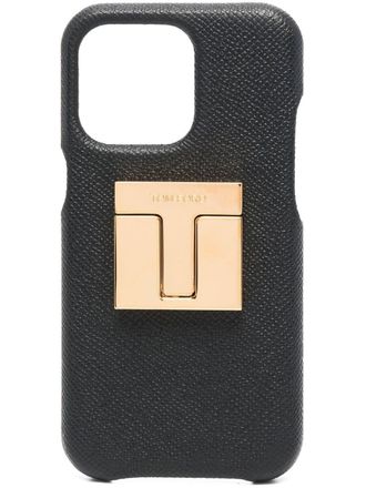 Tom Ford iPhone 8 Pro hoesje met logoplakkaat - Zwart