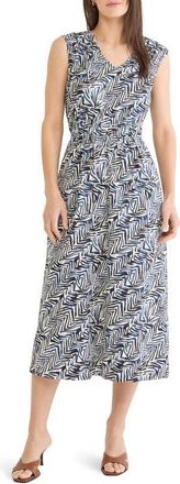 Nic+Zoe Dierdre Inked Lines Midi Dress in Indigo Multi at Nordstrom, Size Xx-Large