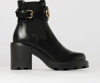 Valentino Garavani VLogo Chelsea Boots in Leather with High Block Heel