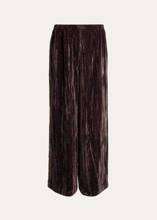 Proenza Schouler Meadow Crushed-Velvet Straight-Leg Pants