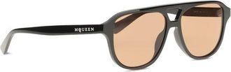 Alexander McQueen Womens Brown Acetate Sunglasses