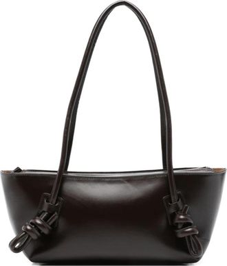 Hereu Bruin Kalfsleer Top Handvat Tas - Dames - Schoudertassen - Bruin - ONE Size - Leer - Tassen