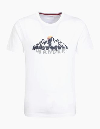 Mountain Warehouse Mens Mountain Warehouse Mens Wander Organic Cotton T-Shirt - White - Size: 40