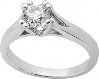 Allurez Double Prong Trellis Engagement Ring Setting in 14k White Gold