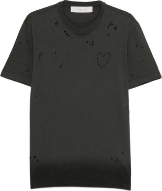 Golden Goose T-shirt Journey con effetto vissuto - Grigio
