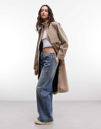 Rains 12560 Suva - Impermeabile rigido beige con cintura-Neutro