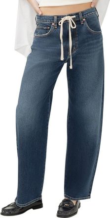 Silver Jeans Co Be Easy Drawstring High Waist Wide Leg Jeans in Dotty at Nordstrom, Size 26 X 30