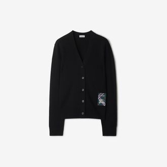 Burberry Check Label Wool Cardigan
