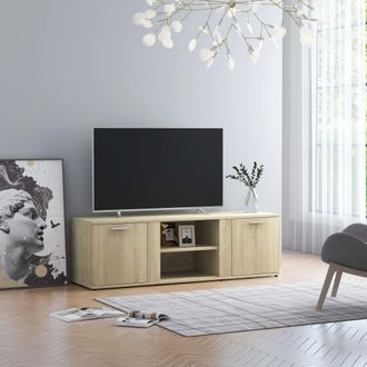Berkfield Home TV Cabinet Sonoma Oak 120x34x37 cm Engineered Wood in Brown | Size: 120 x 34 x 37 cm