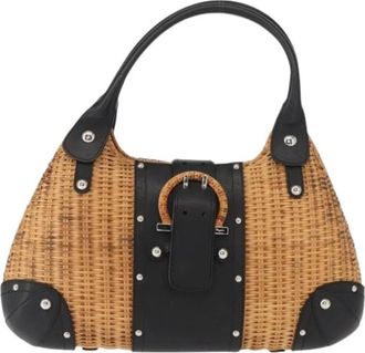 Ferragamo Pre-owned Shoulder Bags, female, Brown, Size: ONE SIZE Pre-owned Leather Shoulder Bag