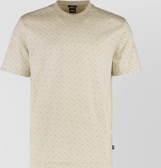 HUGO BOSS cotton jacquard t-shirt all-over pattern