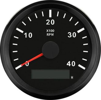 OEM Tac&oacute;metro Impermeable De 85 Mm Y 9-32 V - Contador De 0-4000 Rpm Con Retroiluminaci&oacute;n Roja - Compatible Con Motores Di&eacute;sel Y De Gasolina