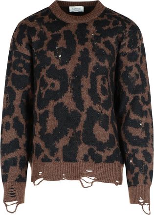 Laneus Two Tone Merino Wool Blend Sweater