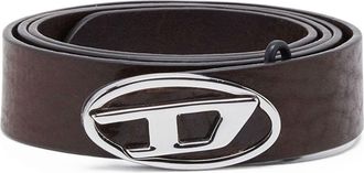 Diesel 1DR logo-buckle leather belt - men - Calf Leather - 100 - Brown