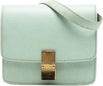 Celine Pre-owned Cross Body Bags, female, Green, Size: ONE SIZE Pre-owned Leather Cross Body Bag
