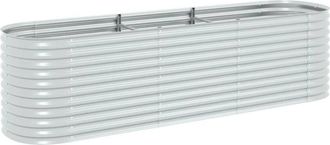 vidaXL Arriate de acero galvanizado plateado 320x80x81 cm Vidaxl