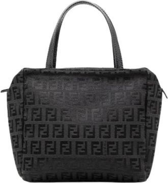Fendi Pre-owned Canvas Mini Bag - Dames - Vintage Mini Tas - Zwart - ONE Size - Leer - Vintage