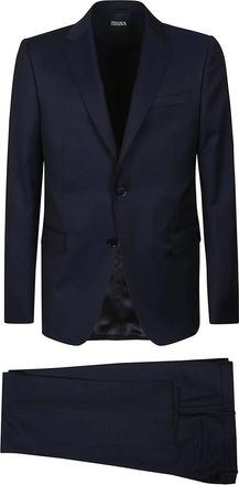 Ermenegildo Zegna Kostuums, Heren, Blauw, L, Wol, Luxe Maatpak