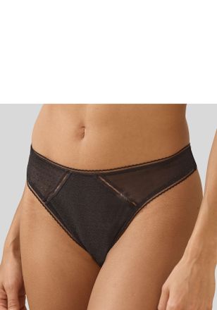 s.Oliver String S.OLIVER Charlotte, Damen, Gr. 40/42, schwarz, Microfaser, Obermaterial: 88% Polyamid, 12% Elasthan, k&ouml;rpernah, Unterhosen String, in dezenter 